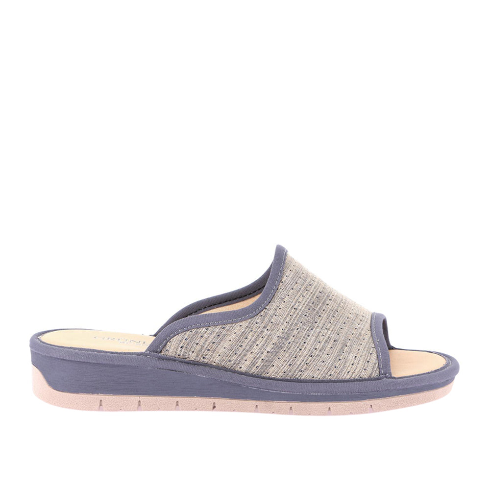 GRUNLAND Ciabatta donna in morbido feltro grigio con fiori Grunland IRRA CI3042 B2 GRUNLAND Ciabatta donna in morbido feltro grigio con fiori Grunland IRRA CI3042 B2