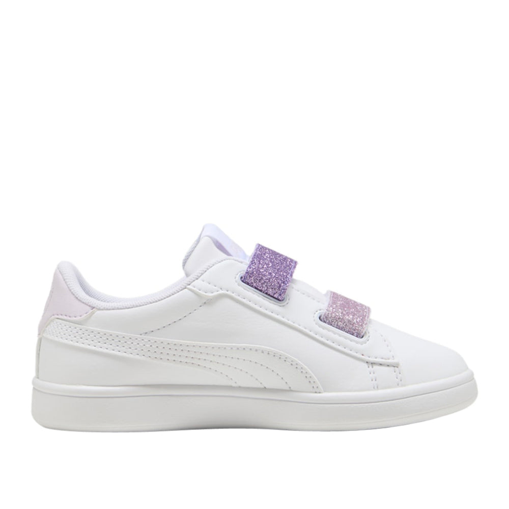 Sneakers Puma Smash 3.0 L Glitter Velcro V ps Bambina - Bianco