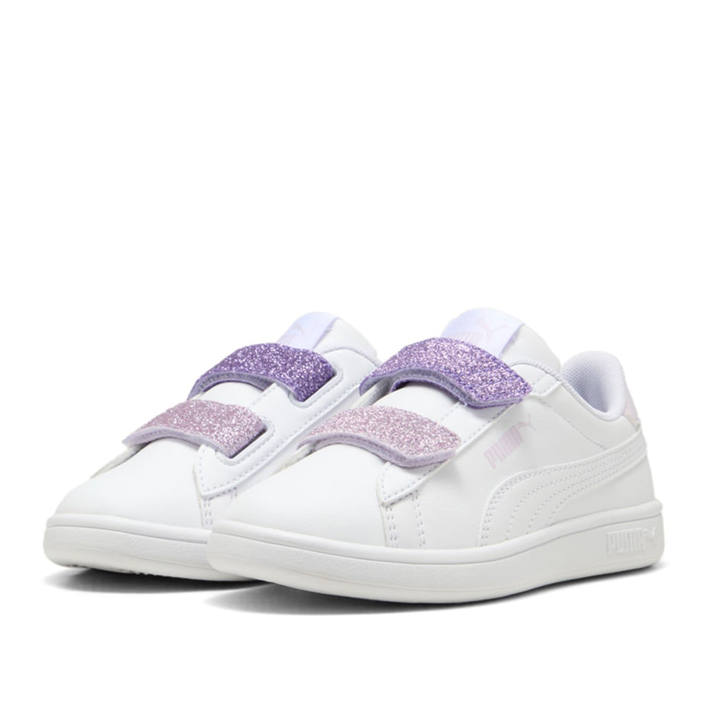 Sneakers Puma Smash 3.0 L Glitter Velcro V ps Bambina - Bianco