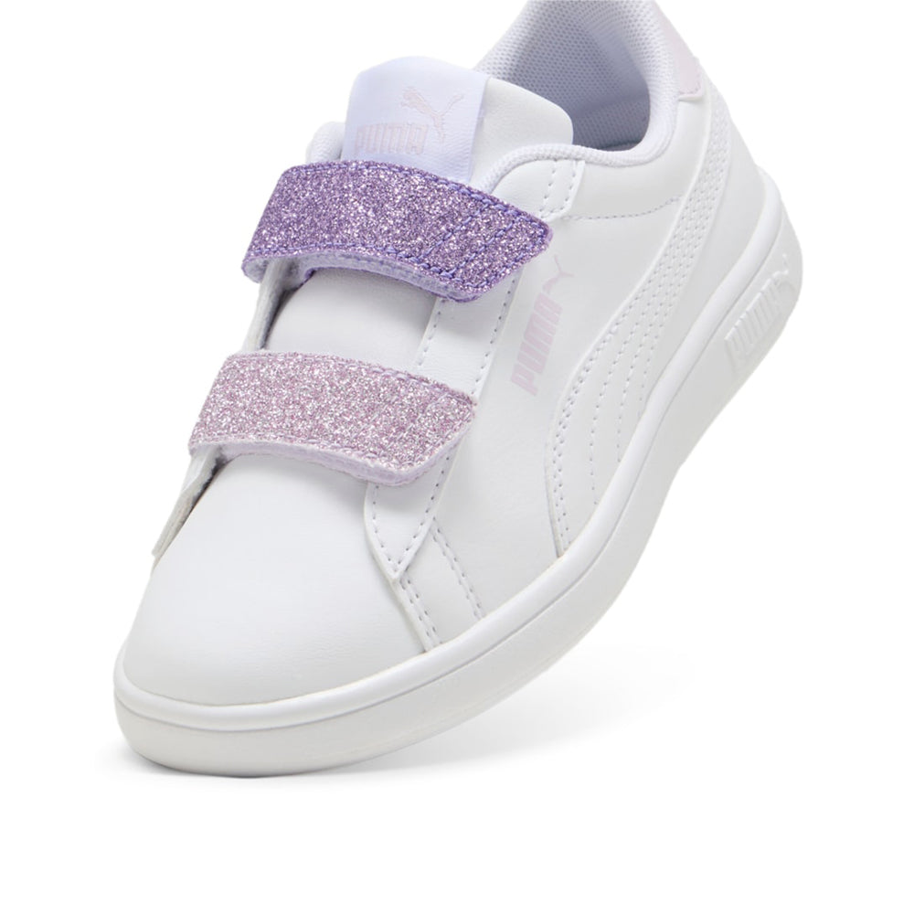 Sneakers Puma Smash 3.0 L Glitter Velcro V ps Bambina - Bianco