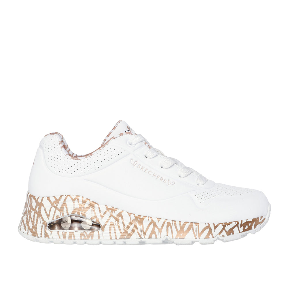 Sneakers Skechers Uno - Loving Love Donna - Bianco