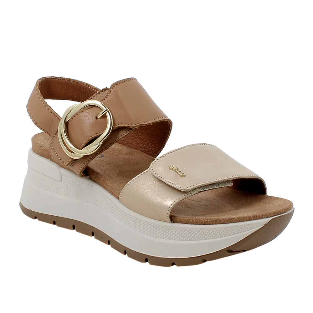Sandalo Igi&Co Donna - Platino/Biscott