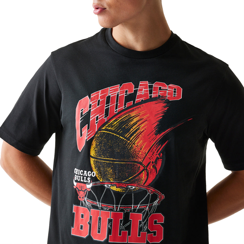 T-Shirt New Era Chicago Bulls Uomo - Nero