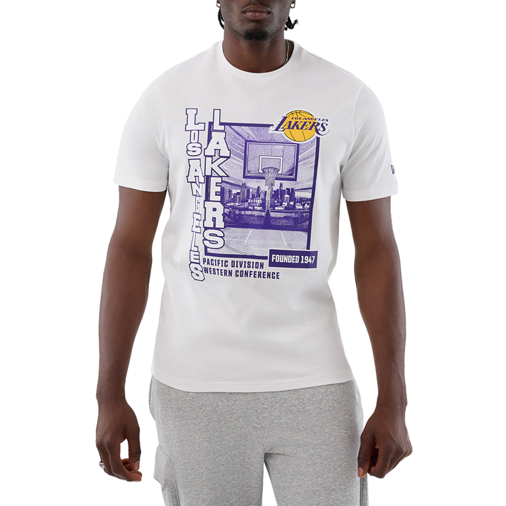 T-Shirt New Era Los Angeles Lakers Uomo - Bianco