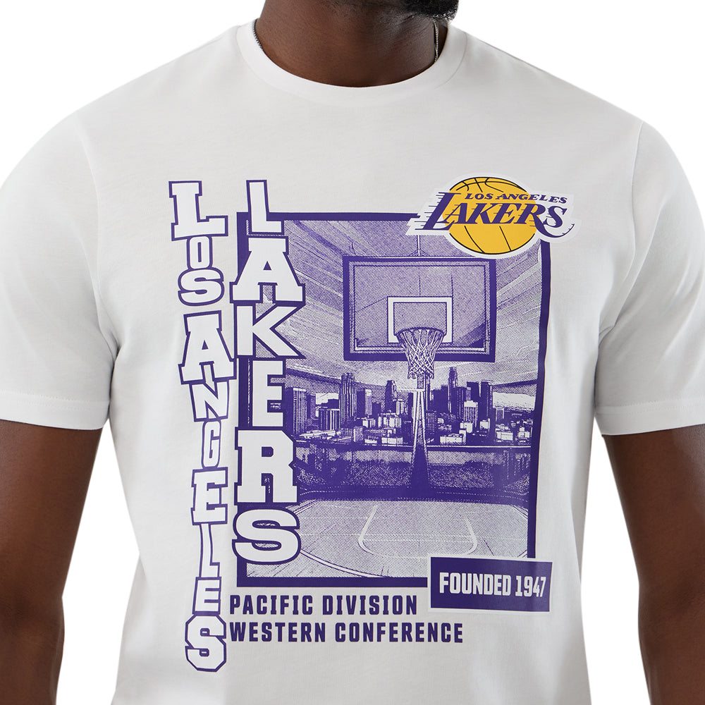 T-Shirt New Era Los Angeles Lakers Uomo - Bianco