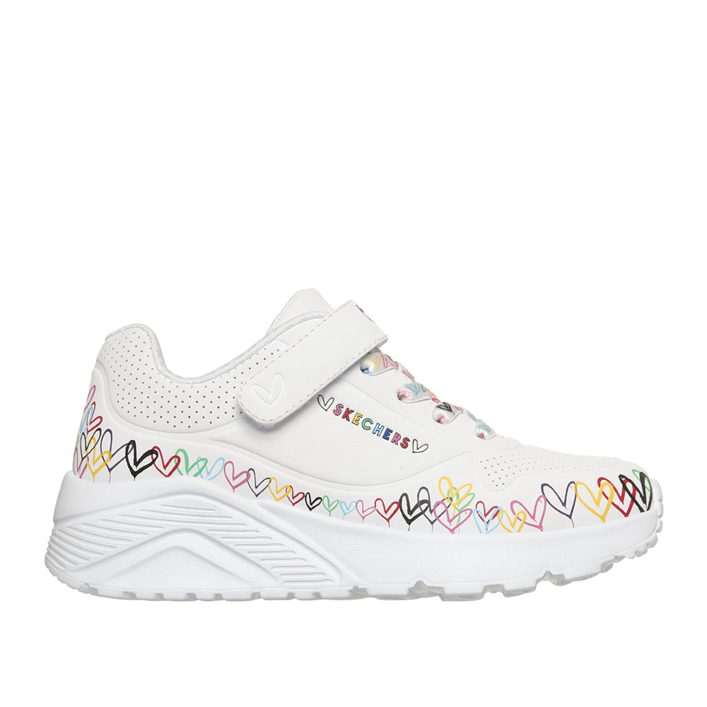Sneakers Skechers Uno Lite - Heart Craze Bambina - Bianco