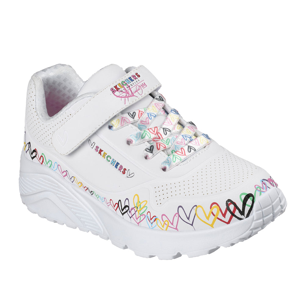 Sneakers Skechers Uno Lite - Heart Craze Bambina - Bianco