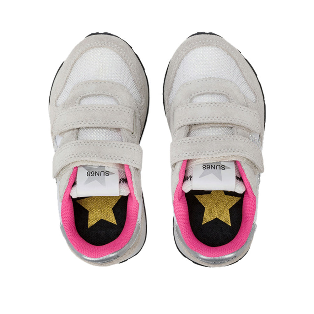 Sneakers Sun68 Stargirl Glitter Logo Bimba - Bianco