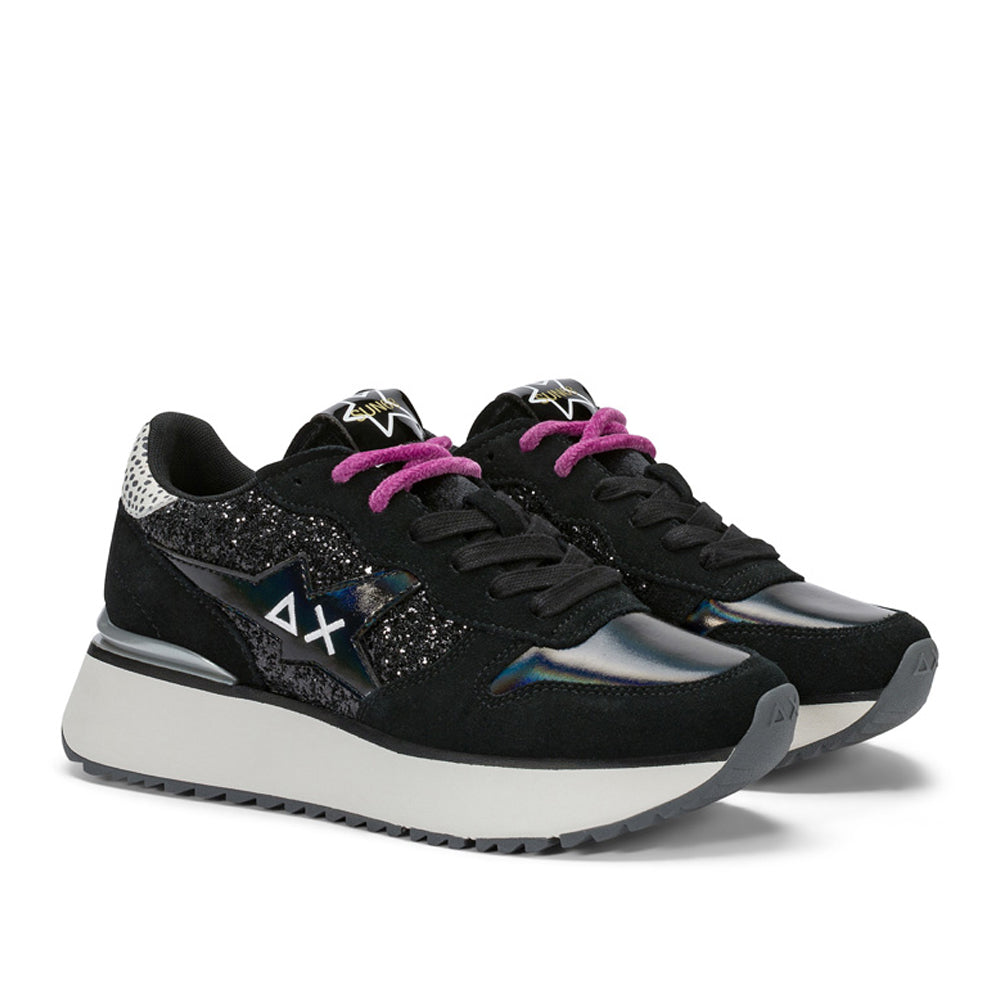 Sneakers Sun68 Big Stargirl Glitter Donna - Nero
